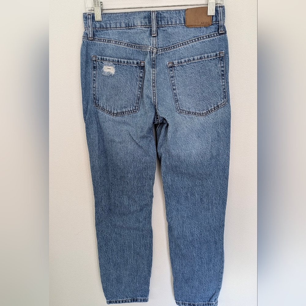 Aeropostale Jeans Women’s Size 2 Mom Jean Distressed Blue Denim - Picture 6 of 15